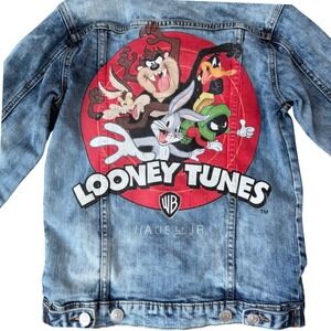 Looney Tunes HAUS of JR Kids Denim Jacket Warner‎ Bros Retro Cartoon Sz 10